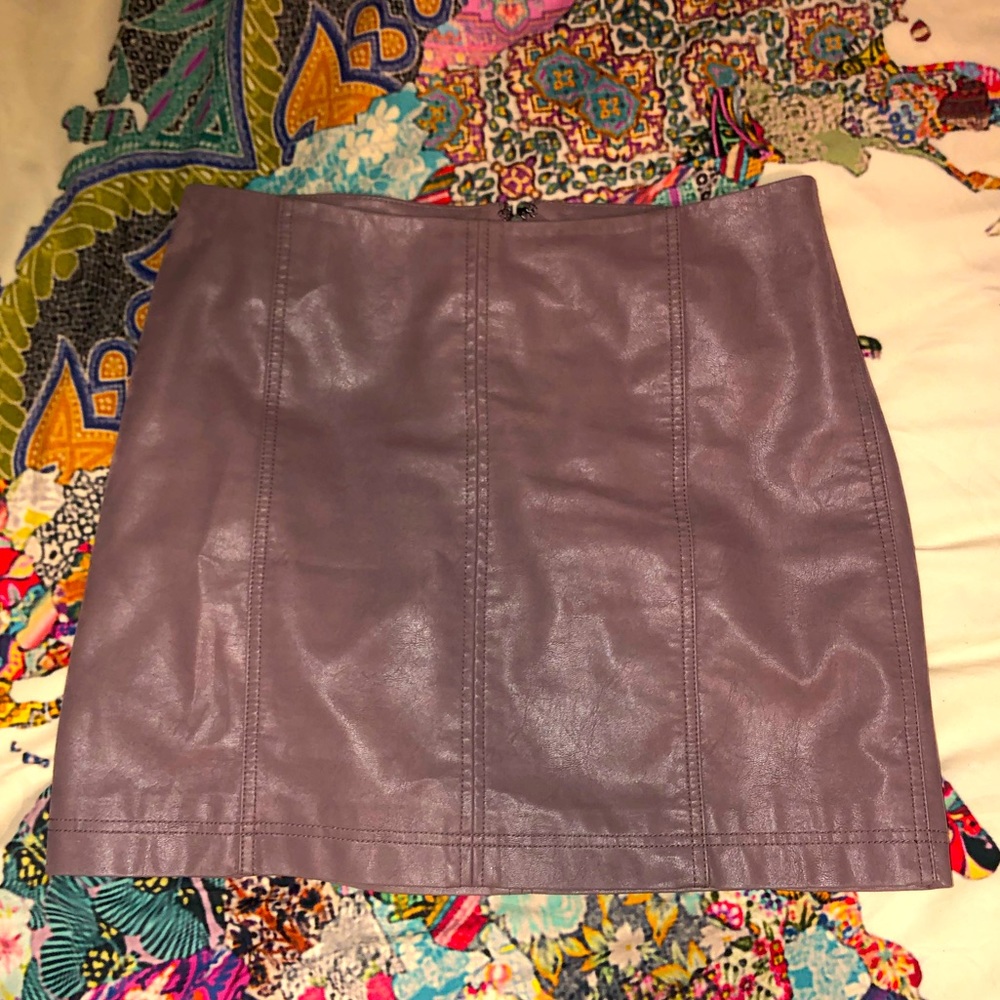 Free people faux leather mini skirt